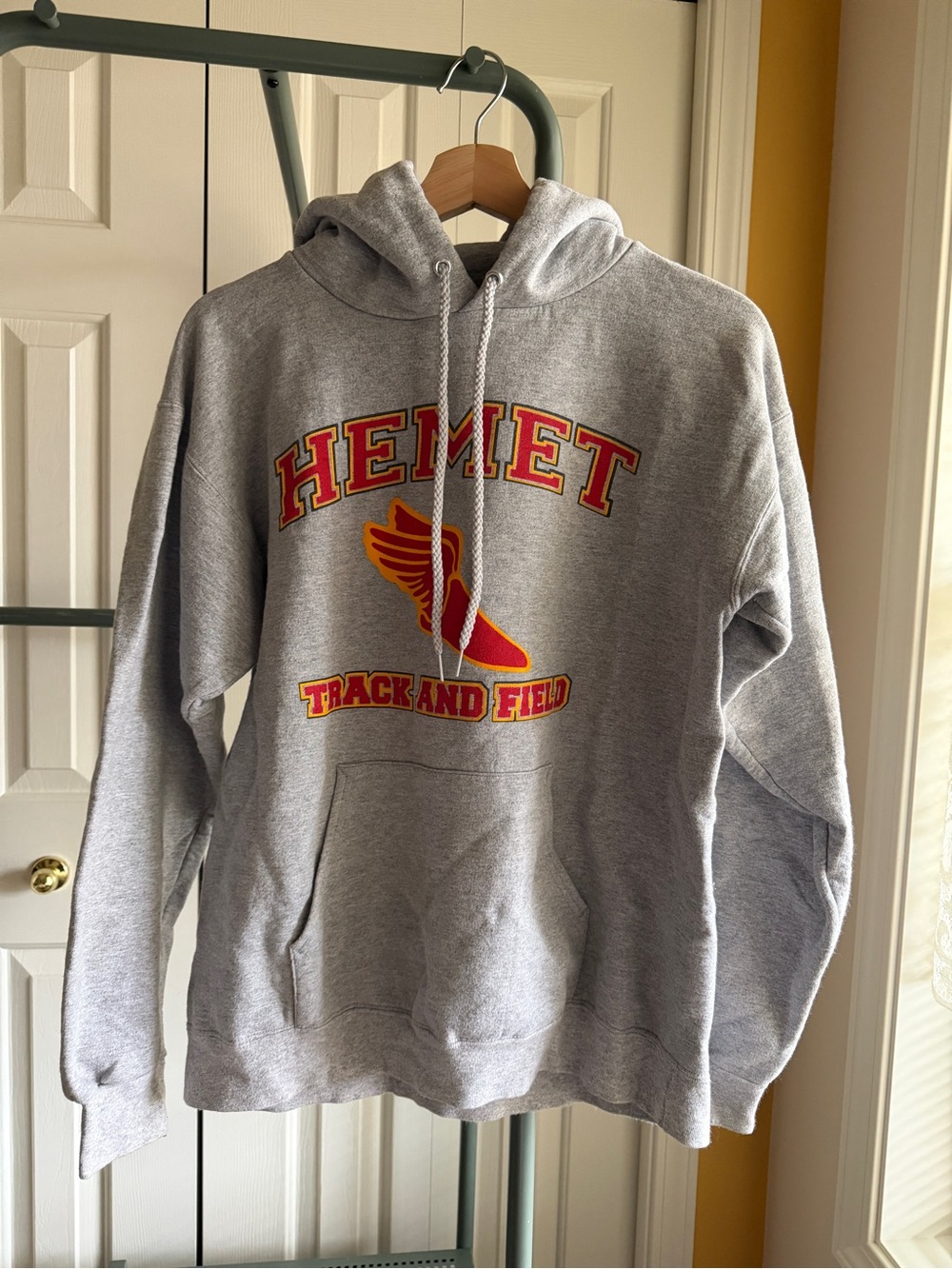 Hanes Gray Ultimate Cotton Pullover Sweatshirt with Athletic Design